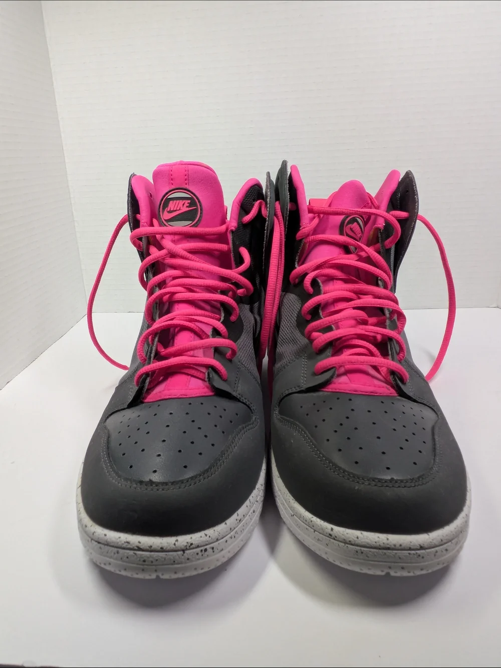 Nike Men's Gray and Pink High-Top Sneakers